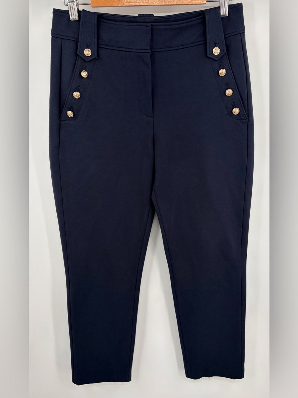 Quince ultra stretch ponte straight leg mariner navy pant women’s M old money